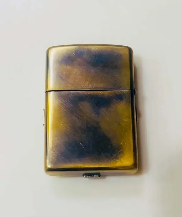 Vintage Harley Davidson Motorcycles Bootstrap Silver and Brass Lighter Case - Picture 5 of 7